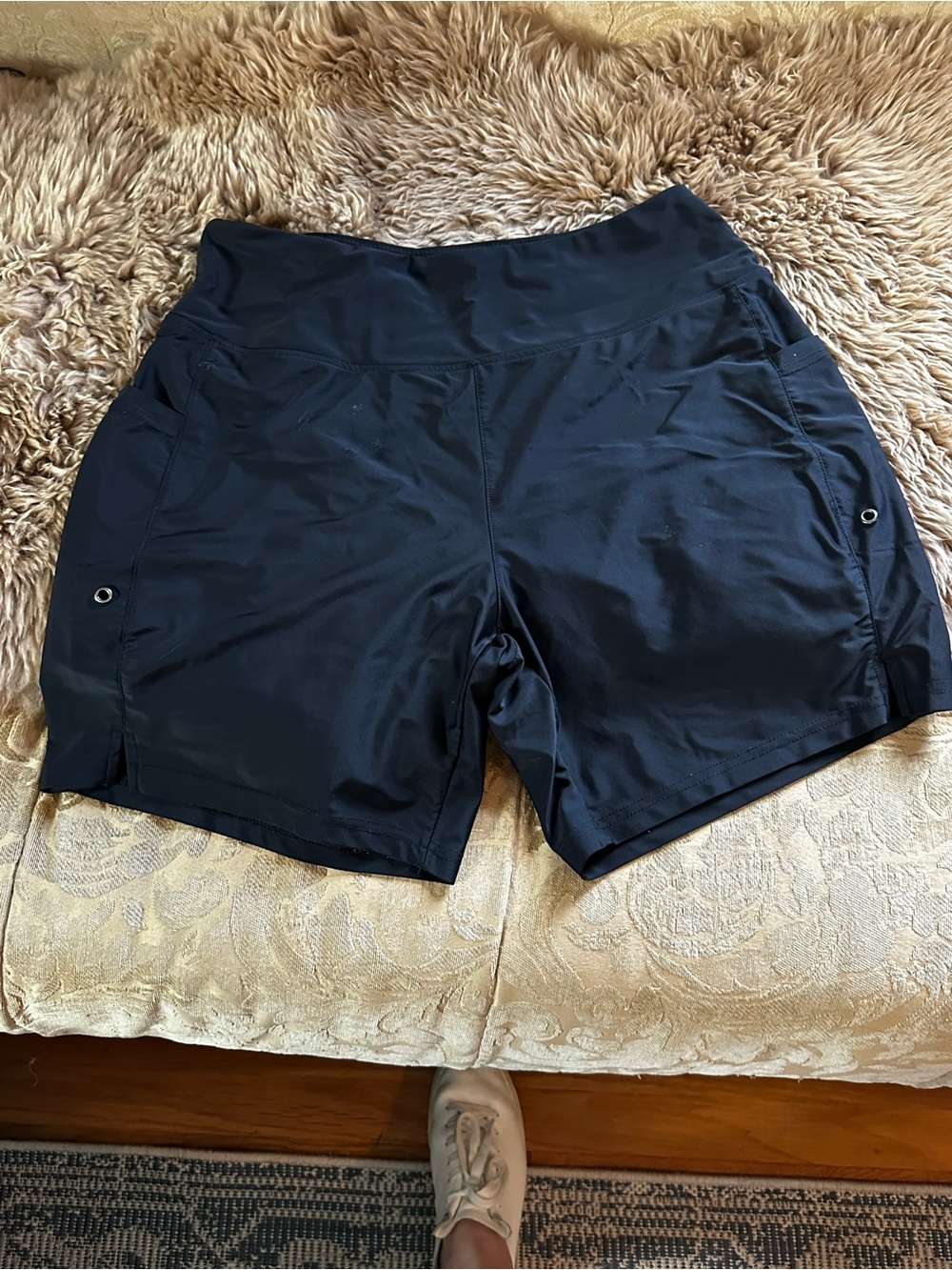 Women’s Black Active Shorts with Side Pockets